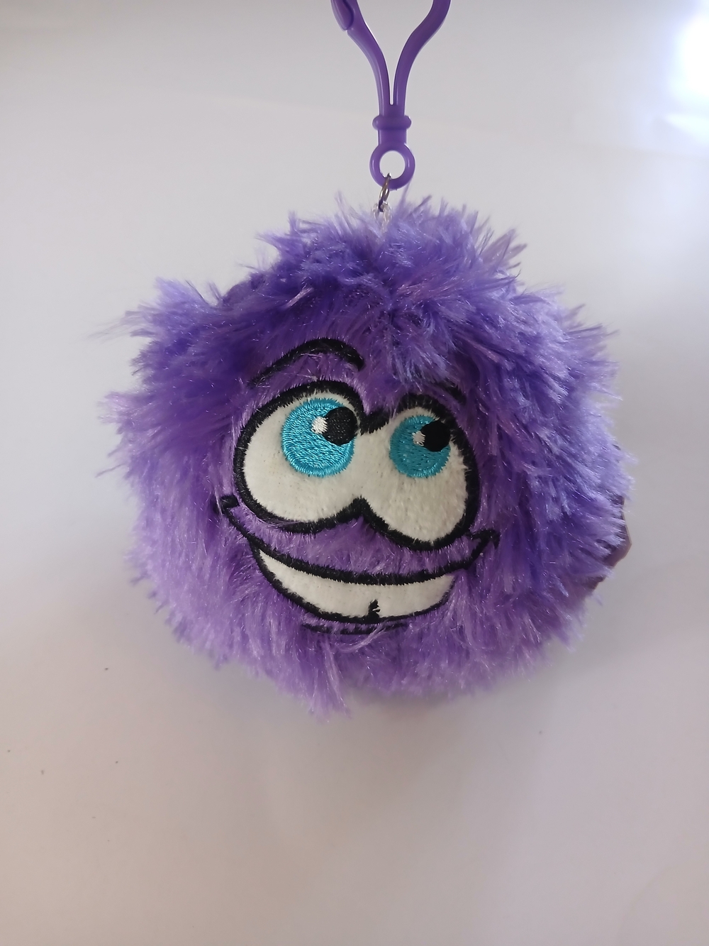 Vintange Lush Purple Fuzzy Monster Plush Keychain, Brand Mochi Monster By Nitend